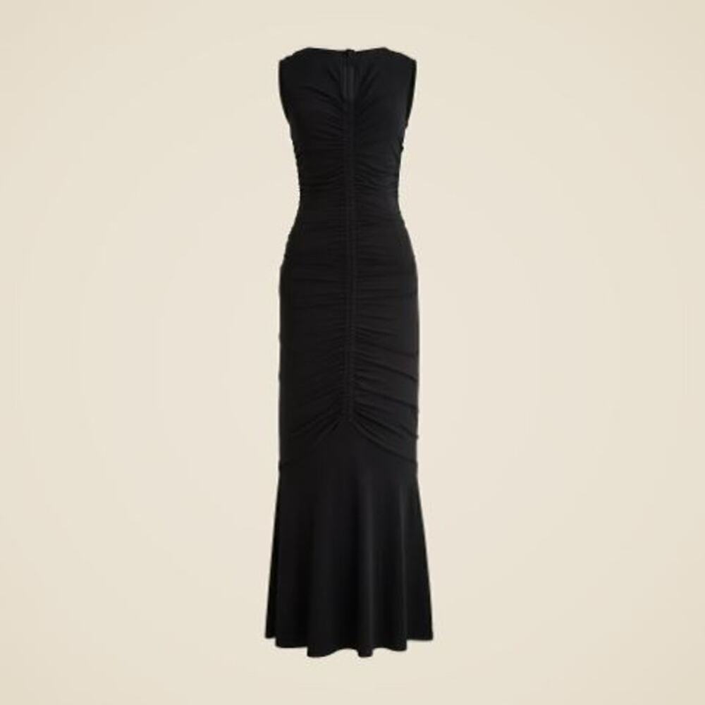 J. Crew Women's Matte Jersey Ruched Center-Seam Dress CI890 Black Size XS NWT